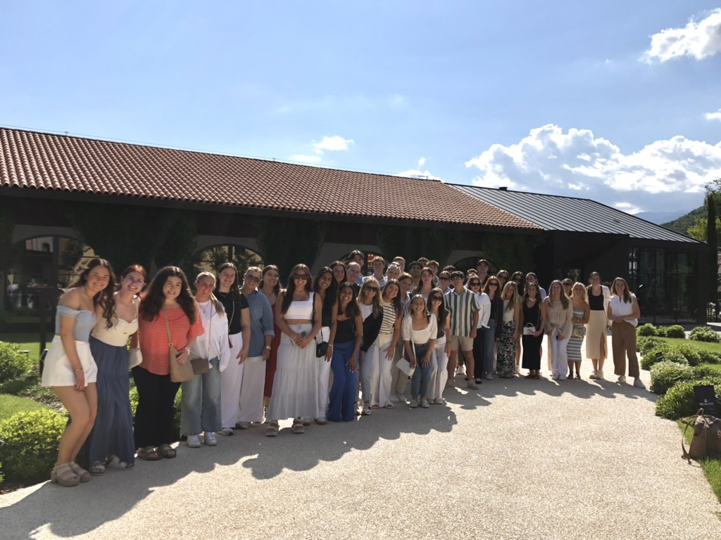 Sarah C. Grace with students in Paderno del Grappa, Italy